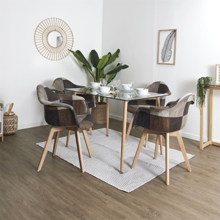 Lot de 2 Fauteuils Scandinaves Aspect Vieux Cuir - MERON