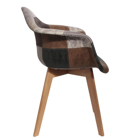 Lot de 2 Fauteuils Scandinaves Aspect Vieux Cuir - MERON