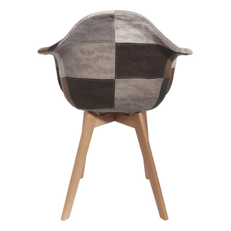 Lot de 2 Fauteuils Scandinaves Aspect Vieux Cuir - MERON