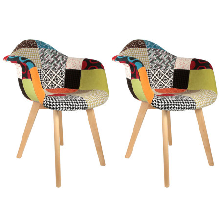 Lot de 2 fauteuils scandinaves multicolores - DORERA