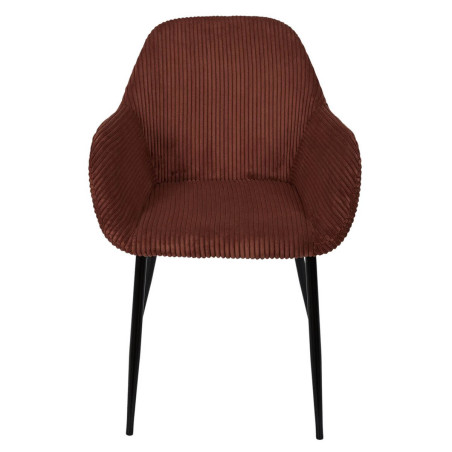 Lot de 2 fauteuils de table terracotta en velours côtelé - AMORA