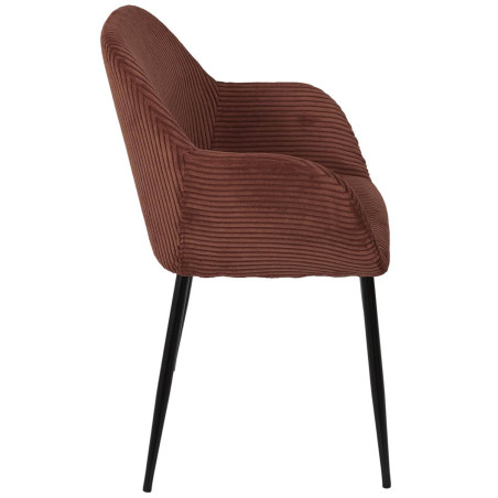 Lot de 2 fauteuils de table terracotta en velours côtelé - AMORA
