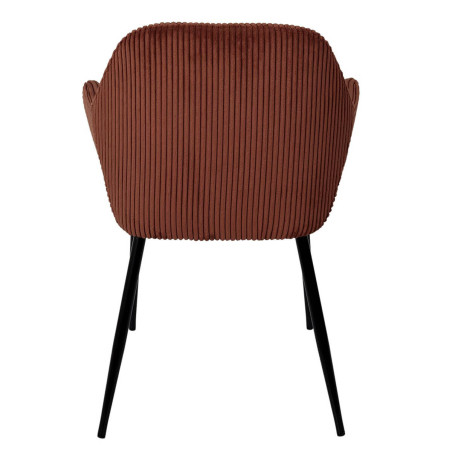 Lot de 2 fauteuils de table terracotta en velours côtelé - AMORA