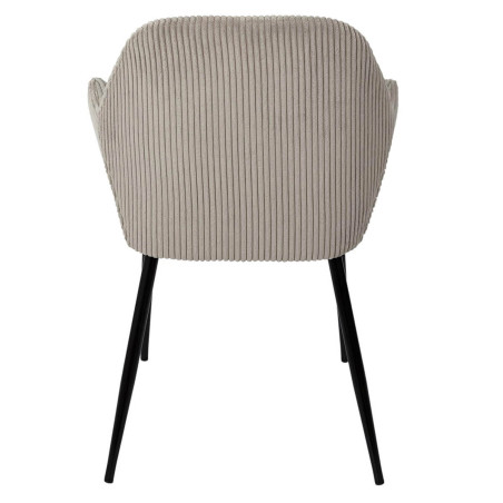 Lot de 2 fauteuils de table en velours côtelé taupe - AMORA