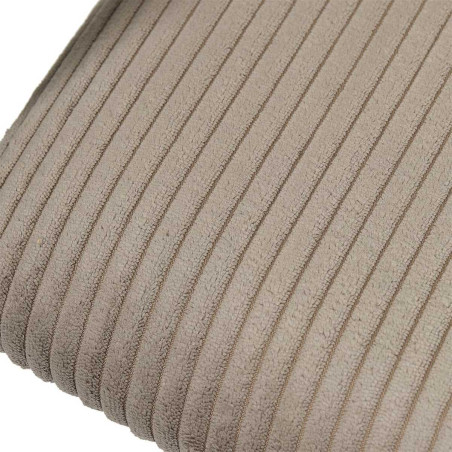 Lot de 2 fauteuils de table en métal et velours côtelé taupe - AMORA