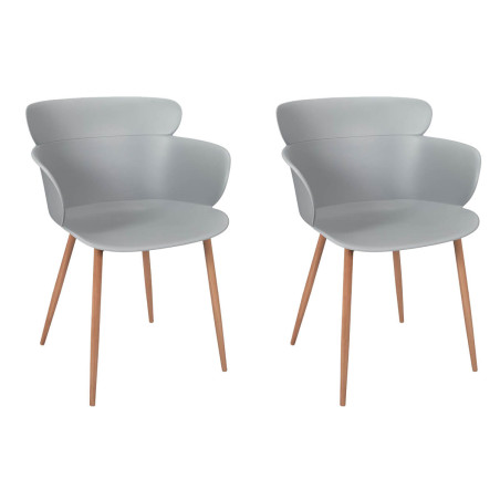 Lot de 2 fauteuils scandinaves gris - MALO