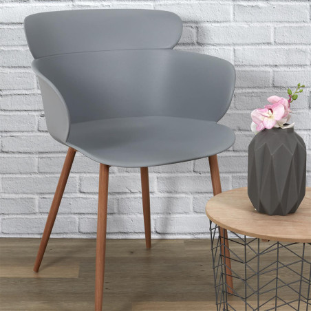 Lot de 2 fauteuils scandinaves gris - MALO