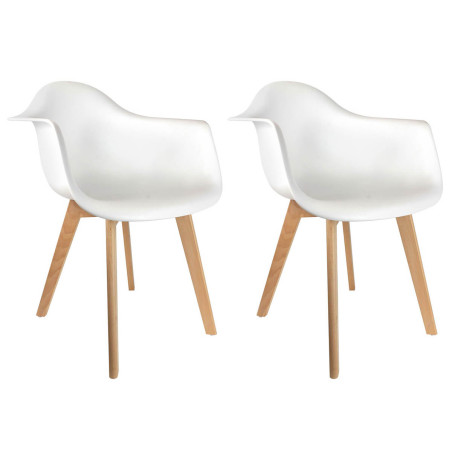 Lot de 2 Fauteuils Assises Blanches - TRAVISSE