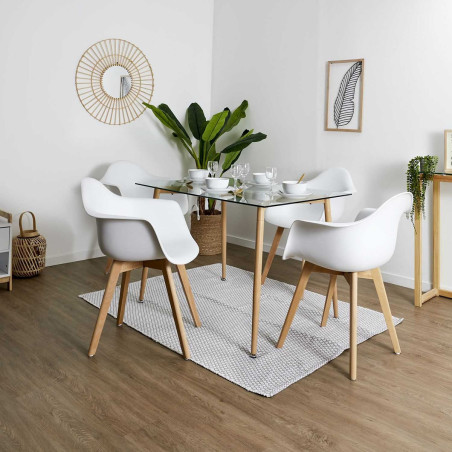 Lot de 2 Fauteuils Assises Blanches - TRAVISSE