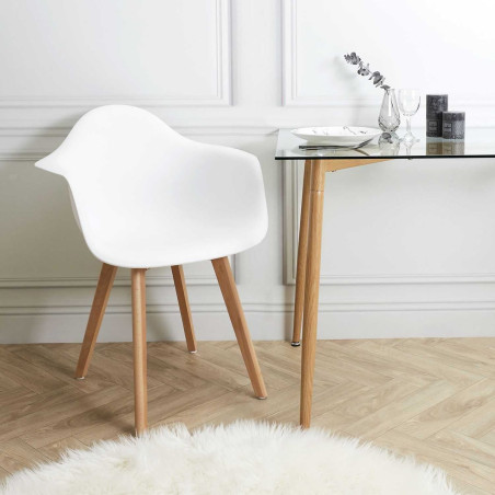 Lot de 2 Fauteuils Assises Blanches - TRAVISSE