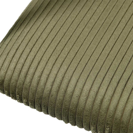 Lot de 2 fauteuils de table en métal et velours côtelé coloris vert - AMORA