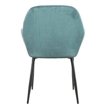 Lot de 2 Fauteuils Velours Côtelé Bleu Canard - ALESIA