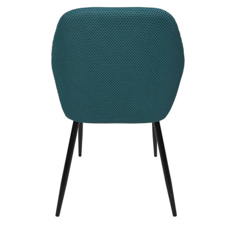 Lot de 2 fauteuils de table en tissu texturé maille 3D bleu - DETROY