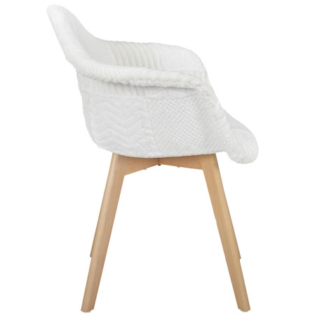 Lot de 2 fauteuils imitation laine patchwork blanc - ROREN