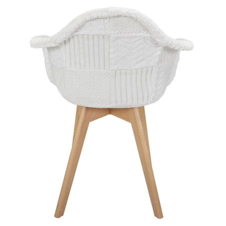 Lot de 2 fauteuils imitation laine patchwork blanc - ROREN