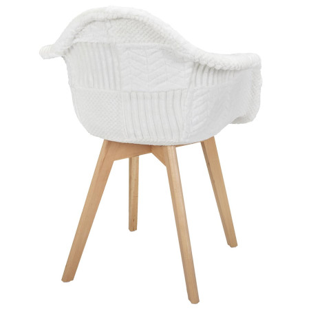 Lot de 2 fauteuils imitation laine patchwork blanc - ROREN