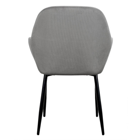Lot de 2 fauteuils velours côtelé gris - ALESIA
