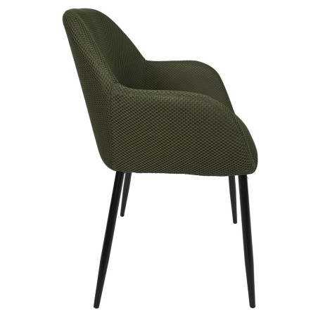Lot de 2 fauteuils de table en tissu texturé maille 3D kaki - DETROY