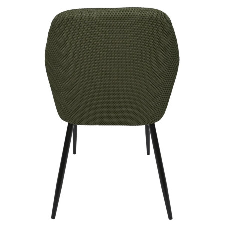 Lot de 2 fauteuils de table en tissu texturé maille 3D kaki - DETROY