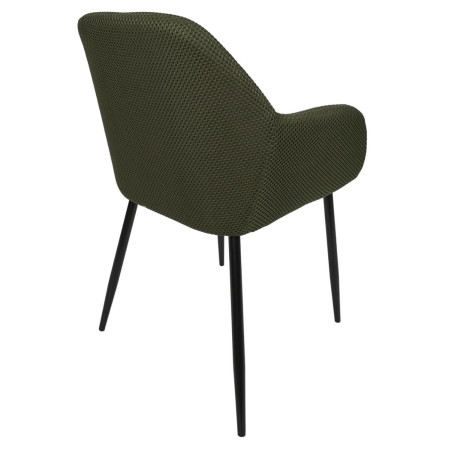 Lot de 2 fauteuils de table en tissu texturé maille 3D kaki - DETROY