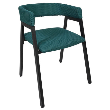 Lot de 2 fauteuils design en tissu texturé maille 3D bleu - DETROY