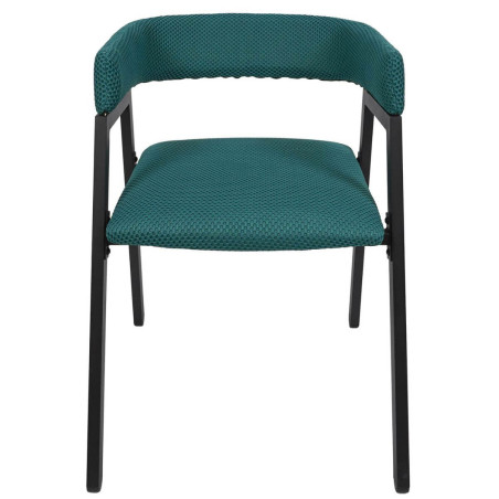 Lot de 2 fauteuils design en tissu texturé maille 3D bleu - DETROY