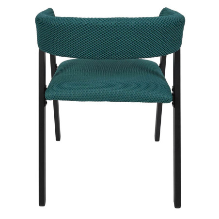 Lot de 2 fauteuils design en tissu texturé maille 3D bleu - DETROY
