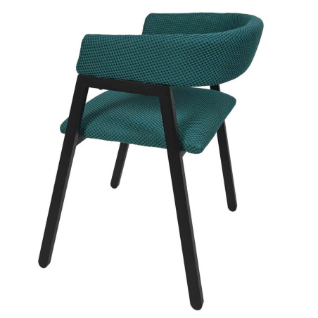 Lot de 2 fauteuils design en tissu texturé maille 3D bleu - DETROY