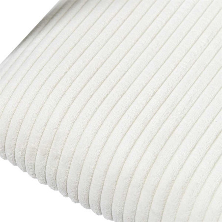 Lot de 2 fauteuils de table en métal et velours côtelé crème - AMORA