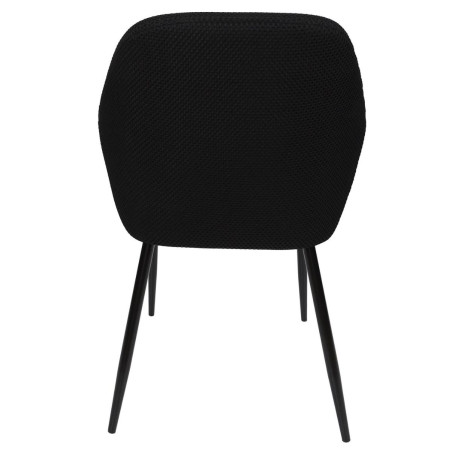Lot de 2 fauteuils de table en tissu maille 3D noir - DETROY