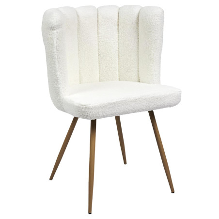 Lot de 2 fauteuils blanc tissu bouclette - FJAREN