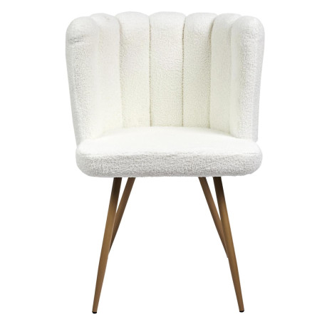 Lot de 2 fauteuils blanc tissu bouclette - FJAREN