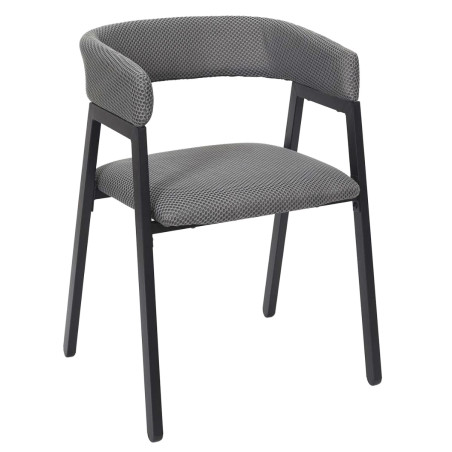 Lot de 2 fauteuils design de table en tissu texturé maille 3D gris - DETROY