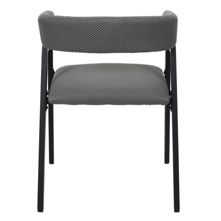 Lot de 2 fauteuils design de table en tissu texturé maille 3D gris - DETROY