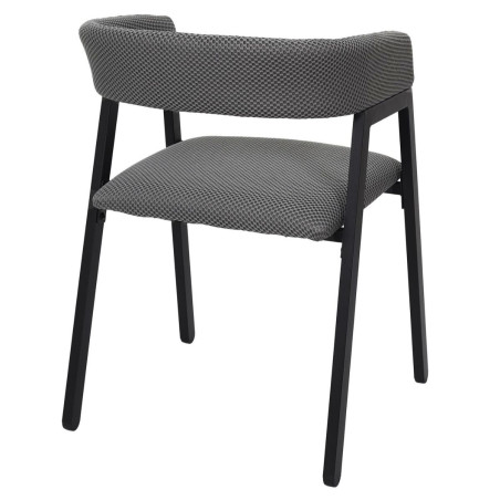 Lot de 2 fauteuils design de table en tissu texturé maille 3D gris - DETROY