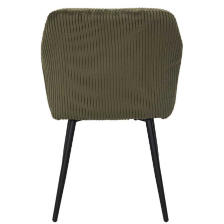 Lot de 2 fauteuils de table en velours côtelé vert - AMORA
