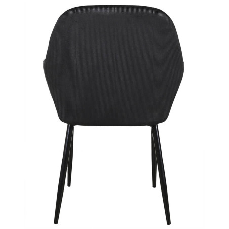 Lot de 2 fauteuils velours côtelé noir - ALESIA