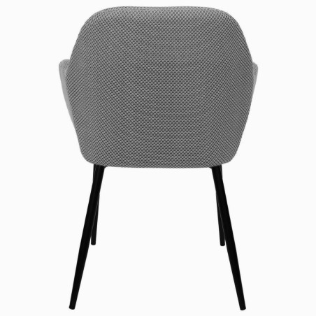 Lot de 2 fauteuils de table en tissu texturé maille 3D gris - DETROY