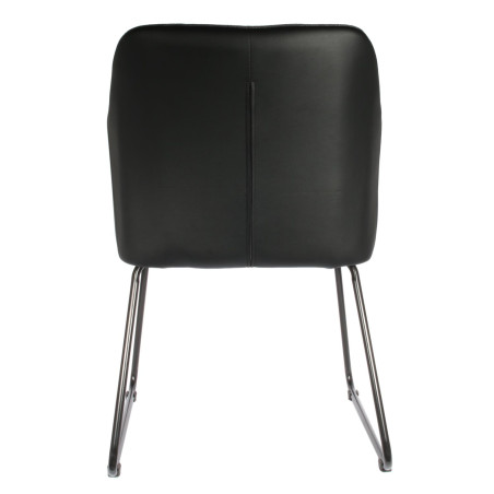 Lot de 2 Fauteuils Tissu Gris et Simili Noir - AMANDE