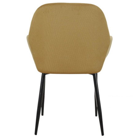 Lot de 2 fauteuils velours côtelé jaune moutarde - ALESIA
