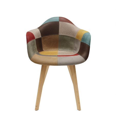 Lot de 2 Fauteuils Patchwork Motif Vintage - BRON