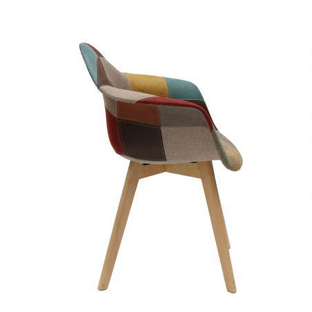 Lot de 2 Fauteuils Patchwork Motif Vintage - BRON