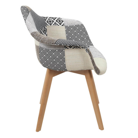Lot de 2 fauteuils patchwork motifs grisés - GIARO
