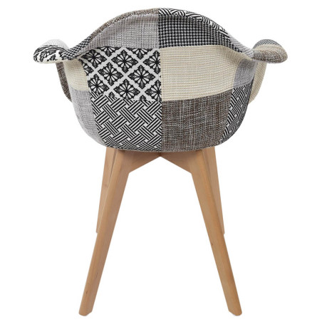 Lot de 2 fauteuils patchwork motifs grisés - GIARO