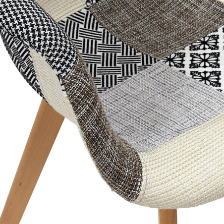 Lot de 2 fauteuils patchwork motifs grisés - GIARO