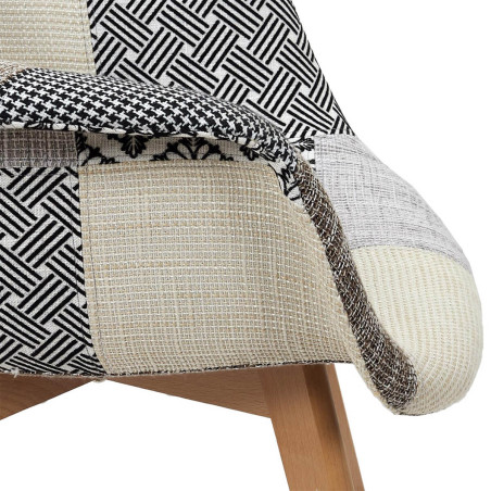 Lot de 2 fauteuils patchwork motifs grisés - GIARO