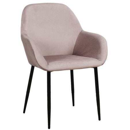 Lot de 2 Fauteuils Velours Côtelé Rose - ALESIA