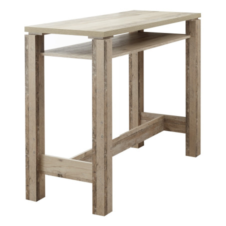 Table-bar 120cm avec étagère aspect bois vieilli - KOLYOR
