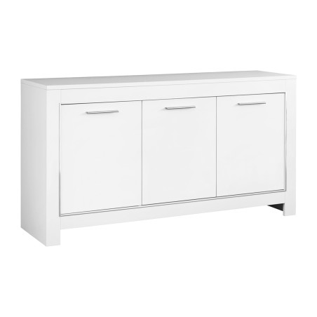 Buffet 3 Portes L160cm Laqué Blanc Brillant - DENEA