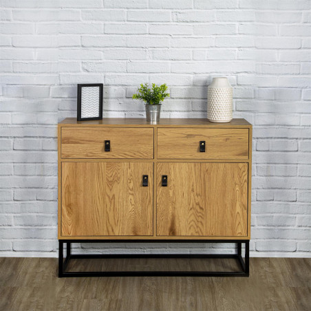 Buffet 2 Portes 2 Tiroirs Aspect Bois - ARION